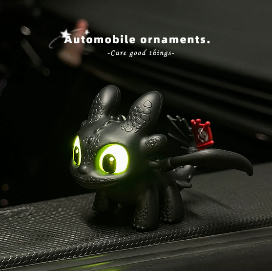 Glow Dragon Car Dashboard Ornament – Cute LED Night Light Interior Decor