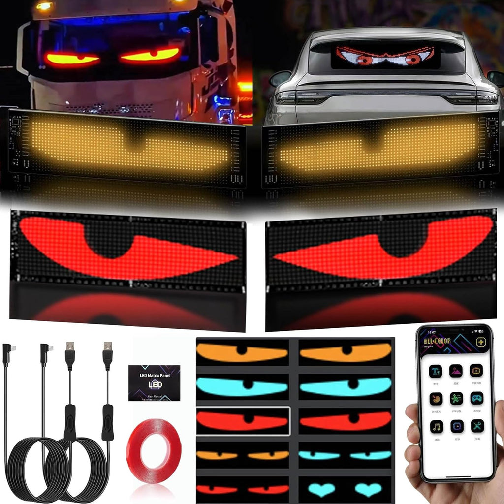Devil Eyes LED for Cars – Programmable Patterns, App & Remote Control, Flexible Digital Display