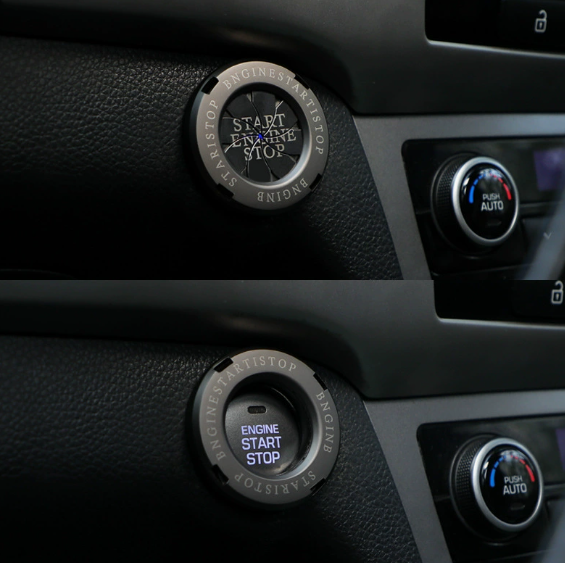 Start Stop Engine Button Cover – Luxury Metal Car Ignition Decoration Ring