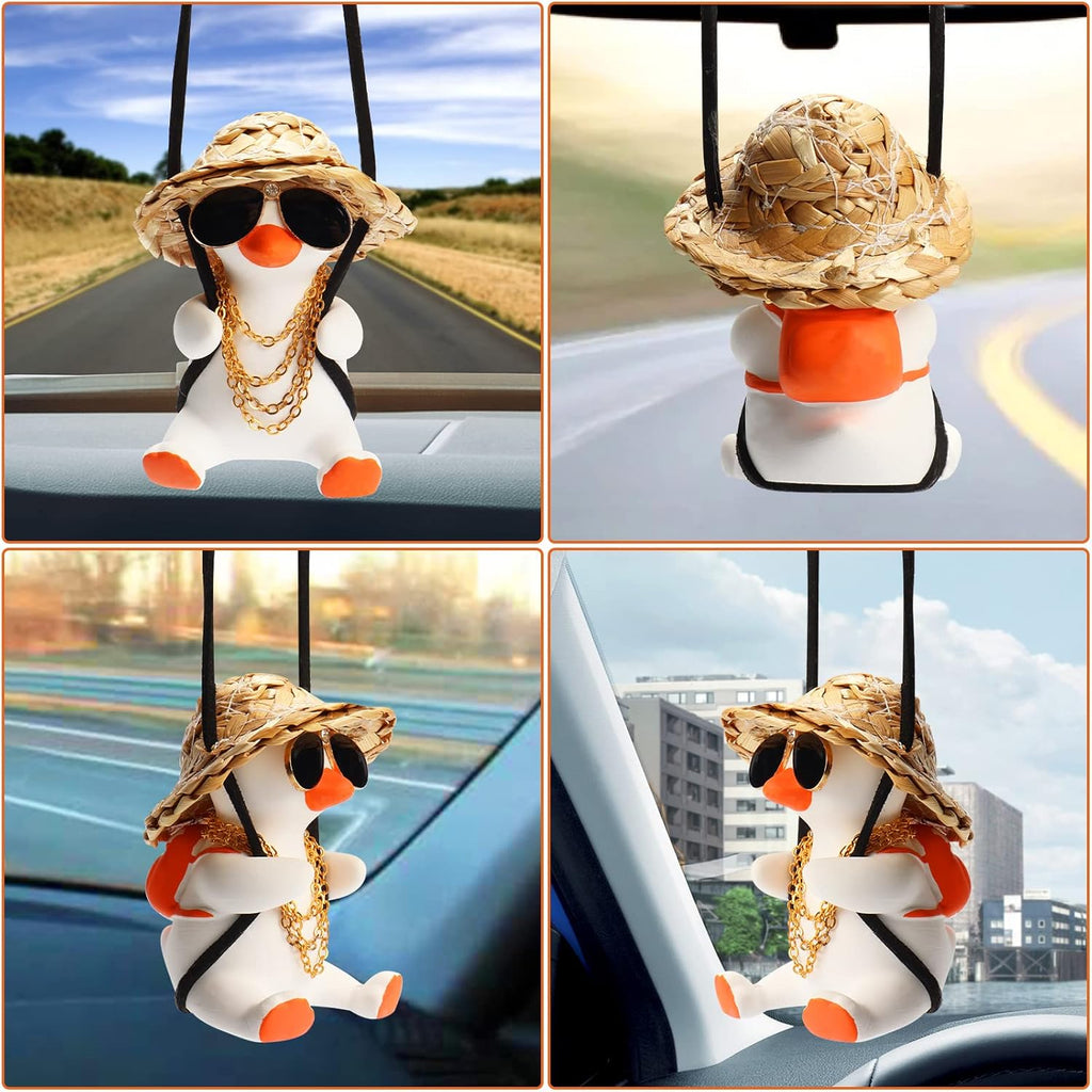 Swinging Duck Car Mirror Hanging Ornament, Car Hanging Accrssories