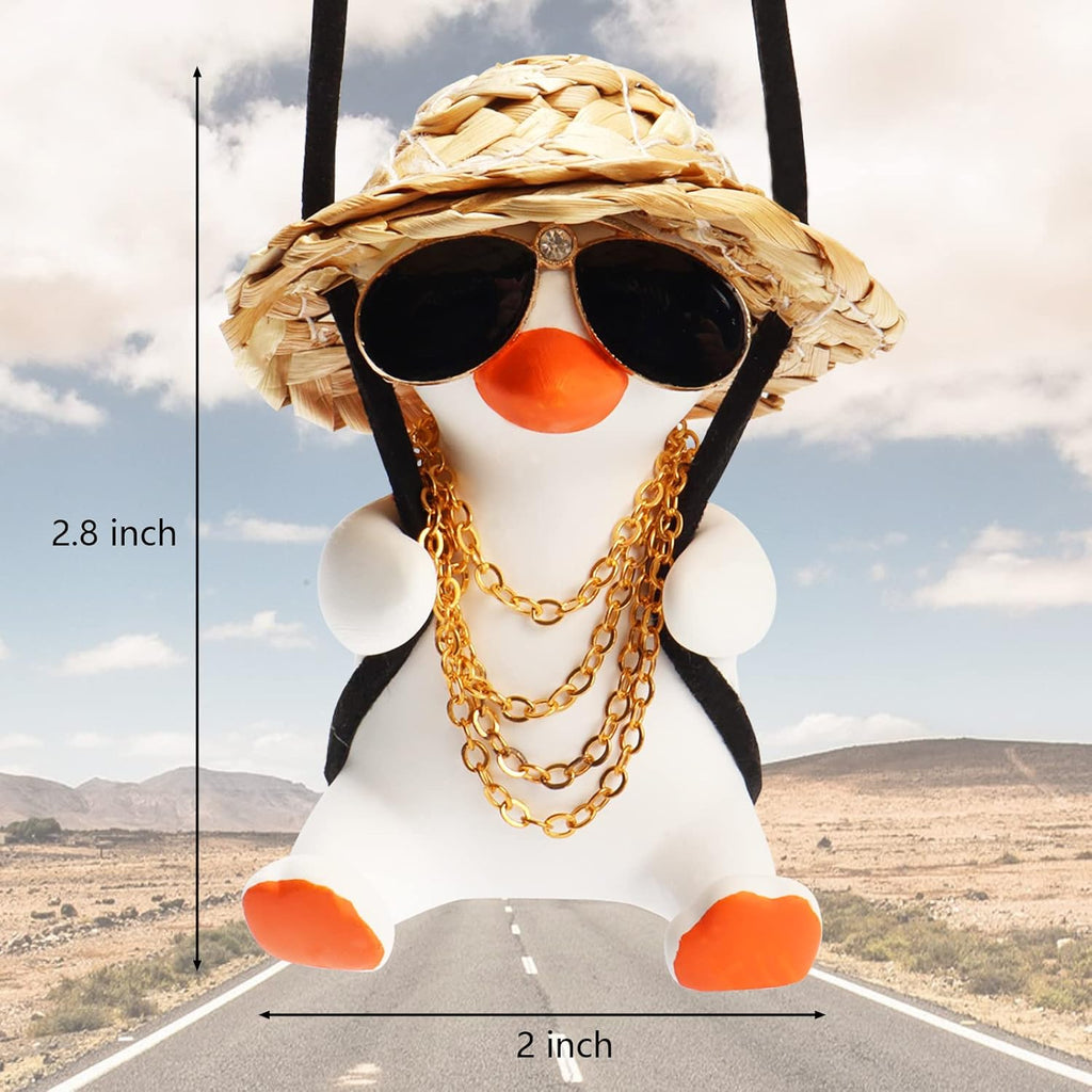 Swinging Duck Car Mirror Hanging Ornament, Car Hanging Accrssories