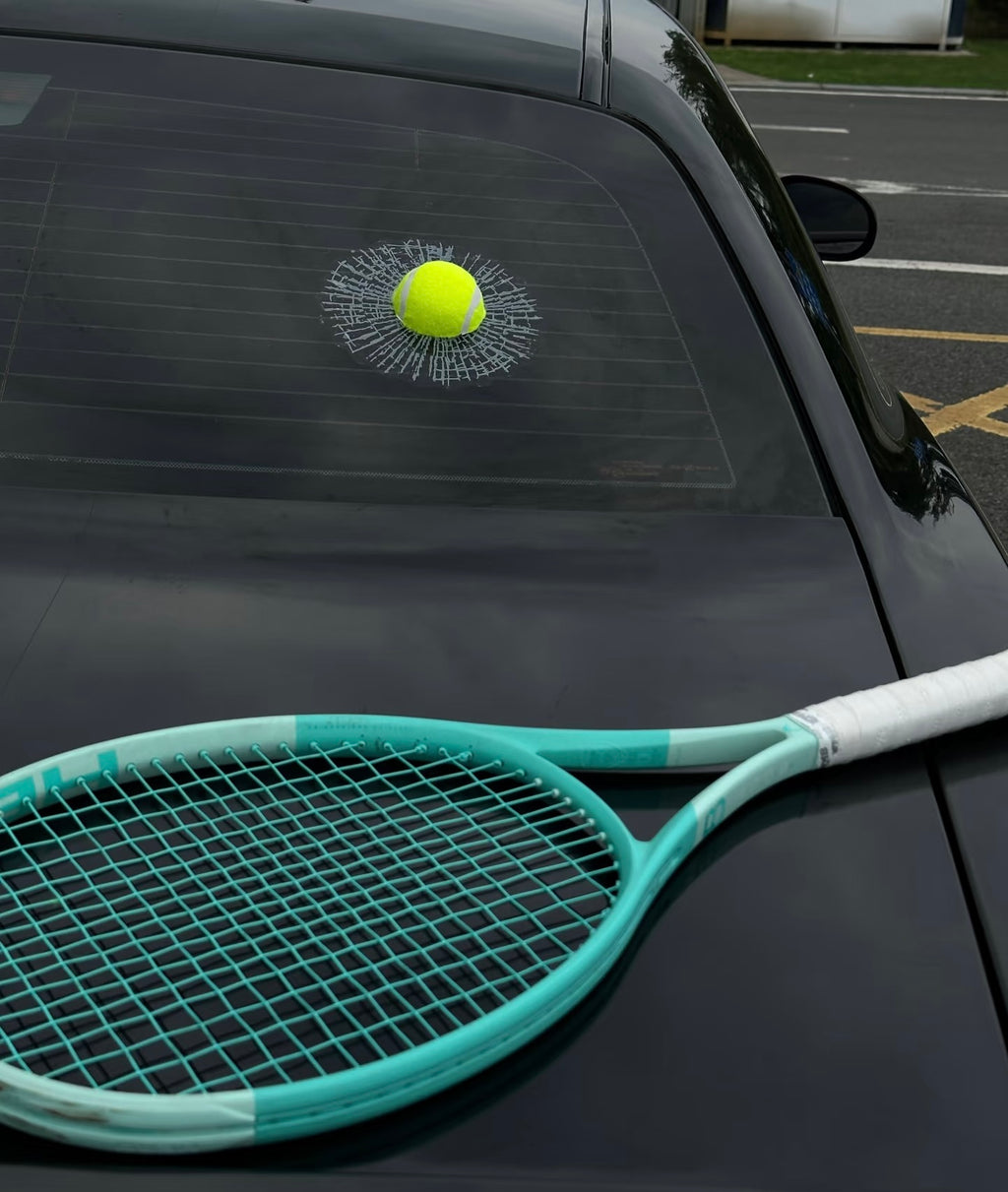 3D Broken Glass Car Sticker