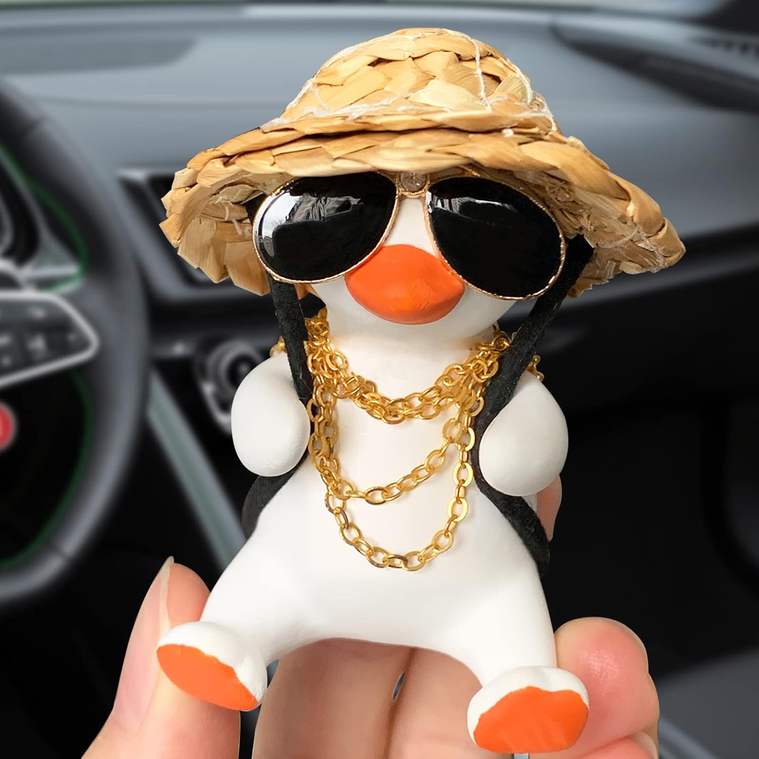 Swinging Duck Car Mirror Hanging Ornament, Car Hanging Accrssories