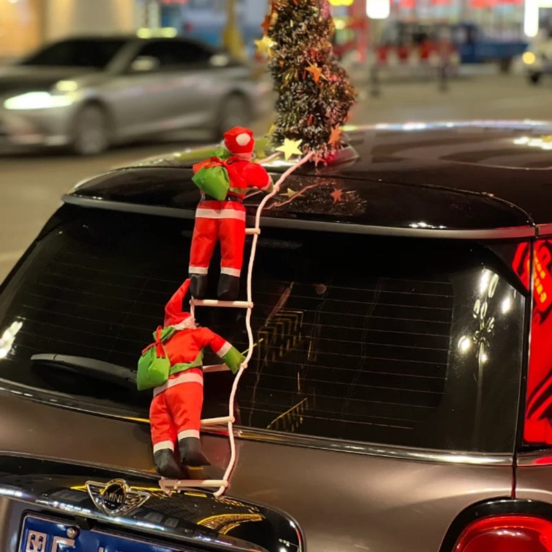 Climbing Santa Car Ornament
