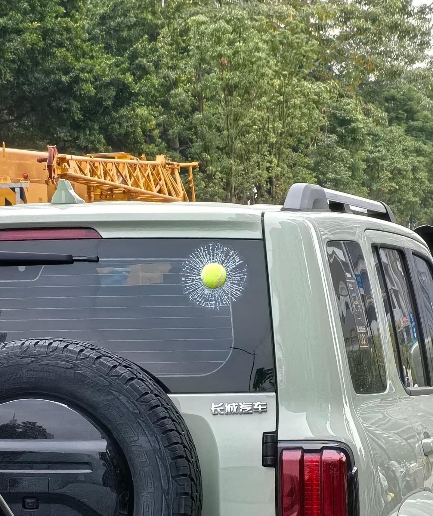 3D Broken Glass Car Sticker