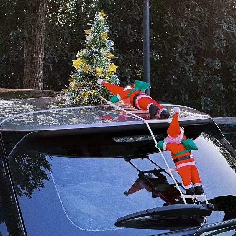 Climbing Santa Car Ornament