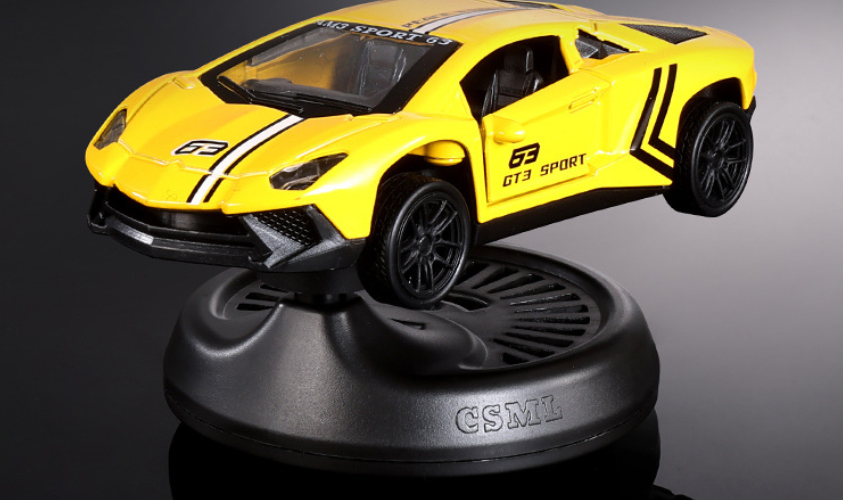 Drifting Alloy Car Air Freshener – Rotating Dashboard Decor