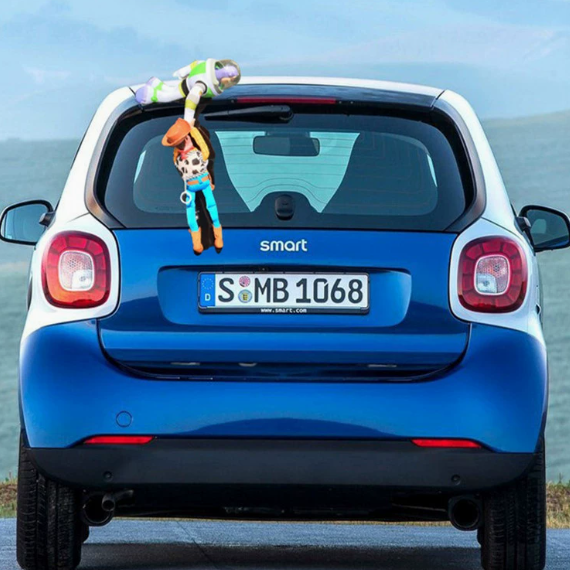 Funny Car Rear Window Hanging Doll – Cute Cartoon Car Decoration for Back Window