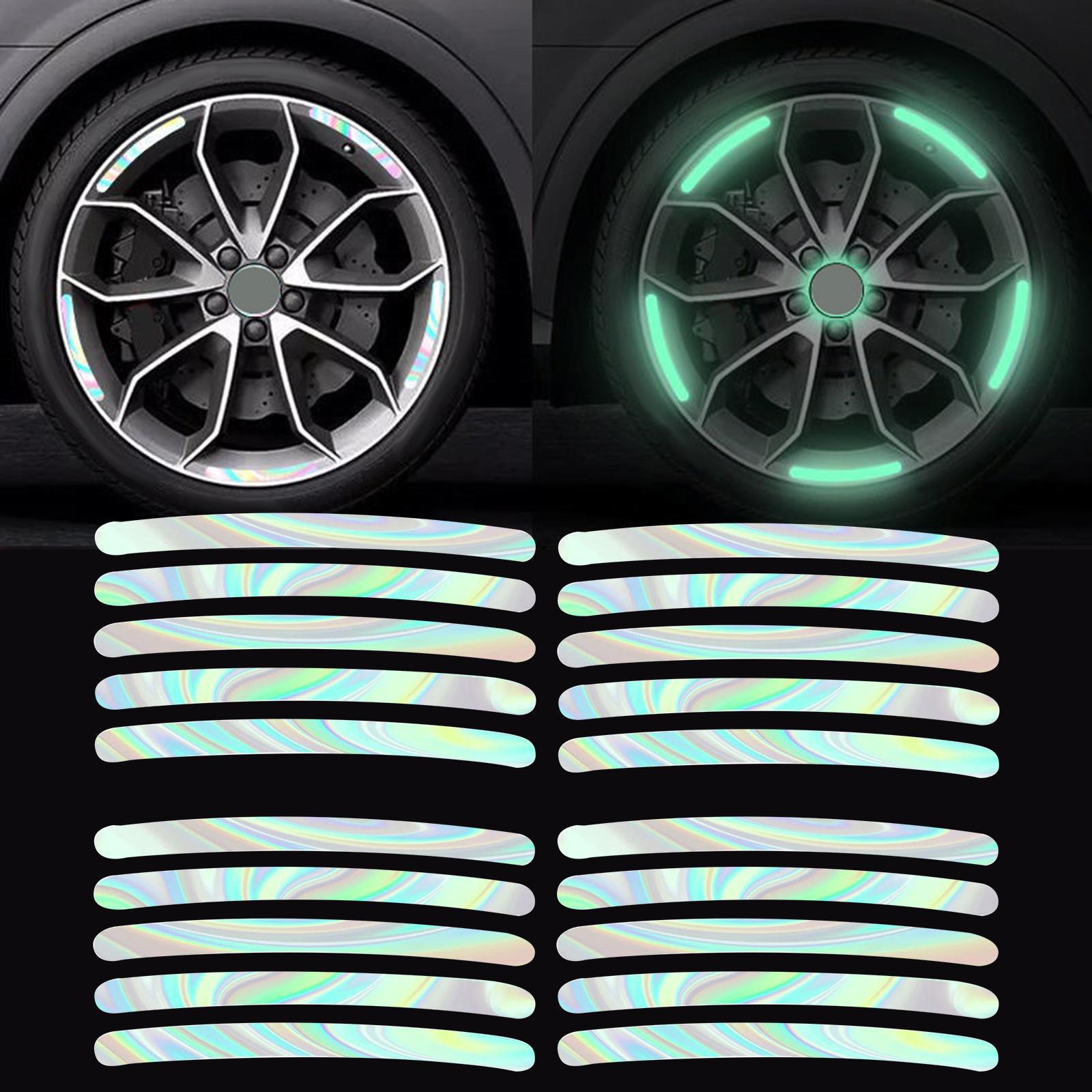 Diamond-Grade Reflective Wheel Rim Stickers – Night Safety Glow Strips for Car, Motorcycle & Bicycle