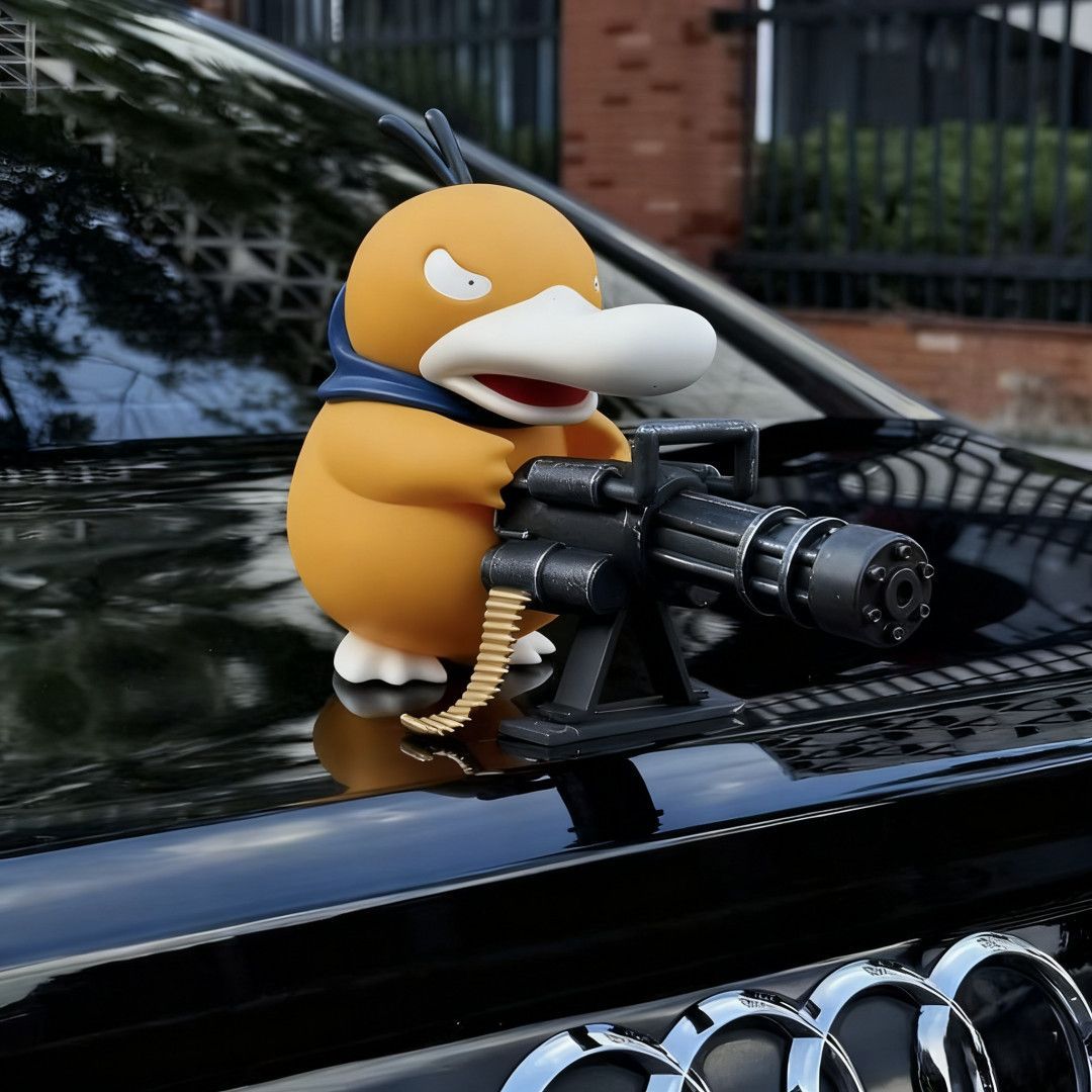Funny Cartoon Duck Car Hood Ornament – Cool Tactical Style Auto Exterior Decor