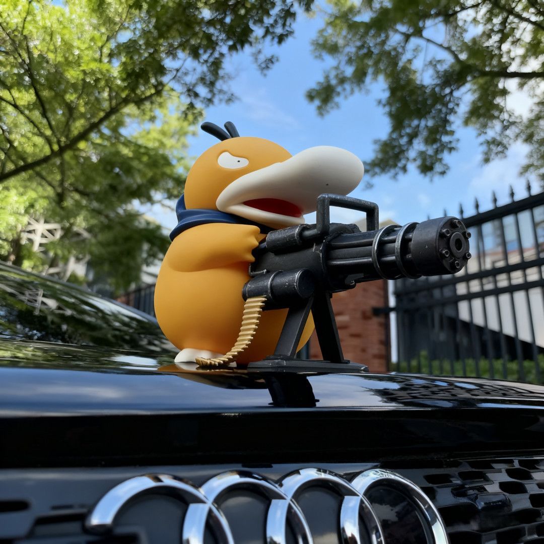 Funny Cartoon Duck Car Hood Ornament – Cool Tactical Style Auto Exterior Decor