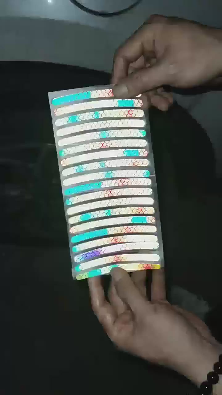 Diamond-Grade Reflective Wheel Rim Stickers – Night Safety Glow Strips for Car, Motorcycle & Bicycle