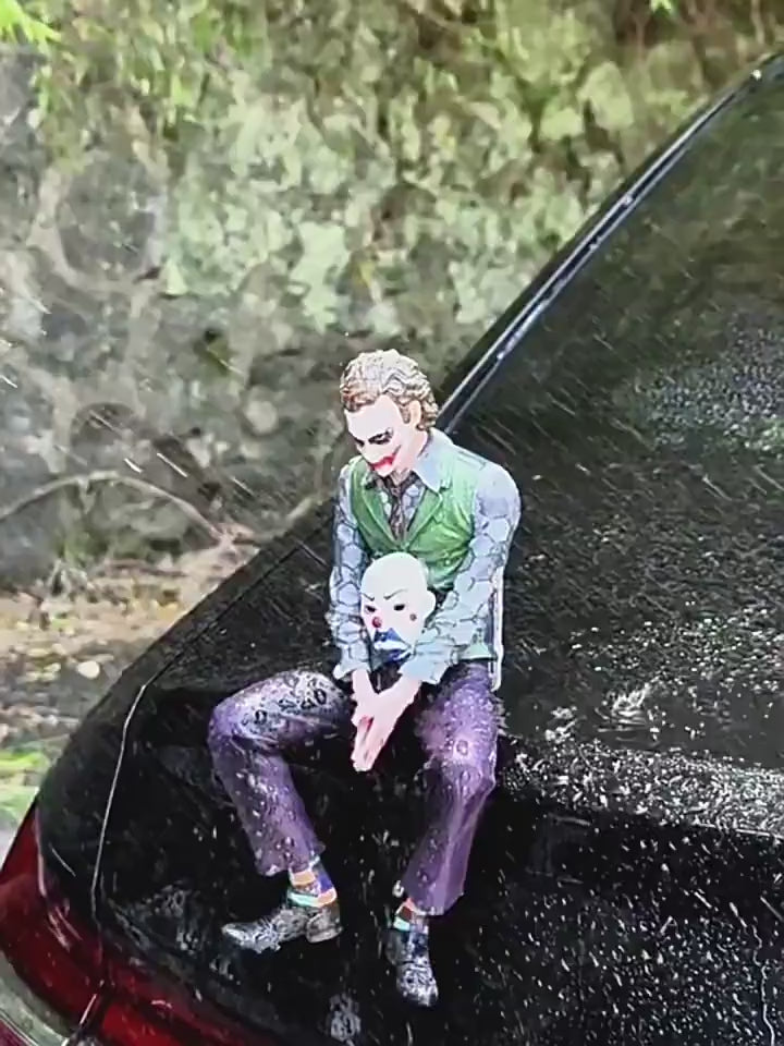 Dark Joker Style Sitting Figure – Villain Inspired Car Roof Ornament