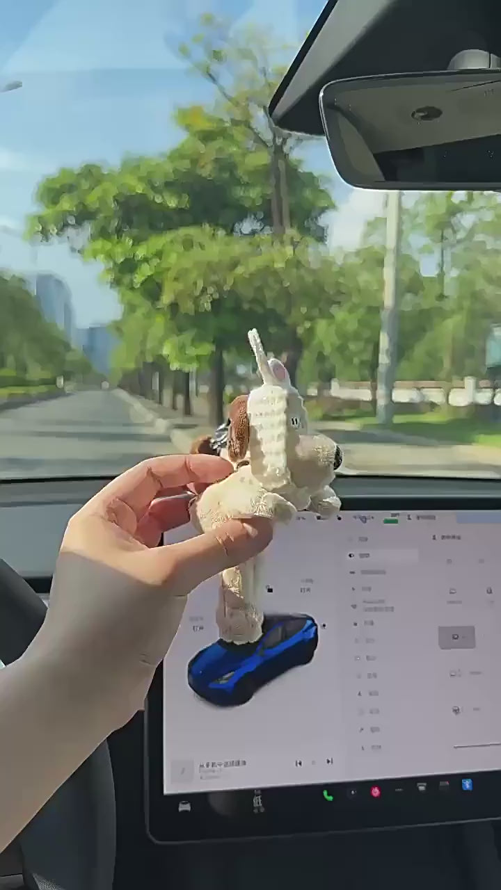 Cute Dog Car Dashboard Ornament – Funny Plush Puppy Interior Decoration